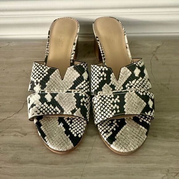 Nine West Andre, snakeskin slip on sandals. - Picture 3 of 7